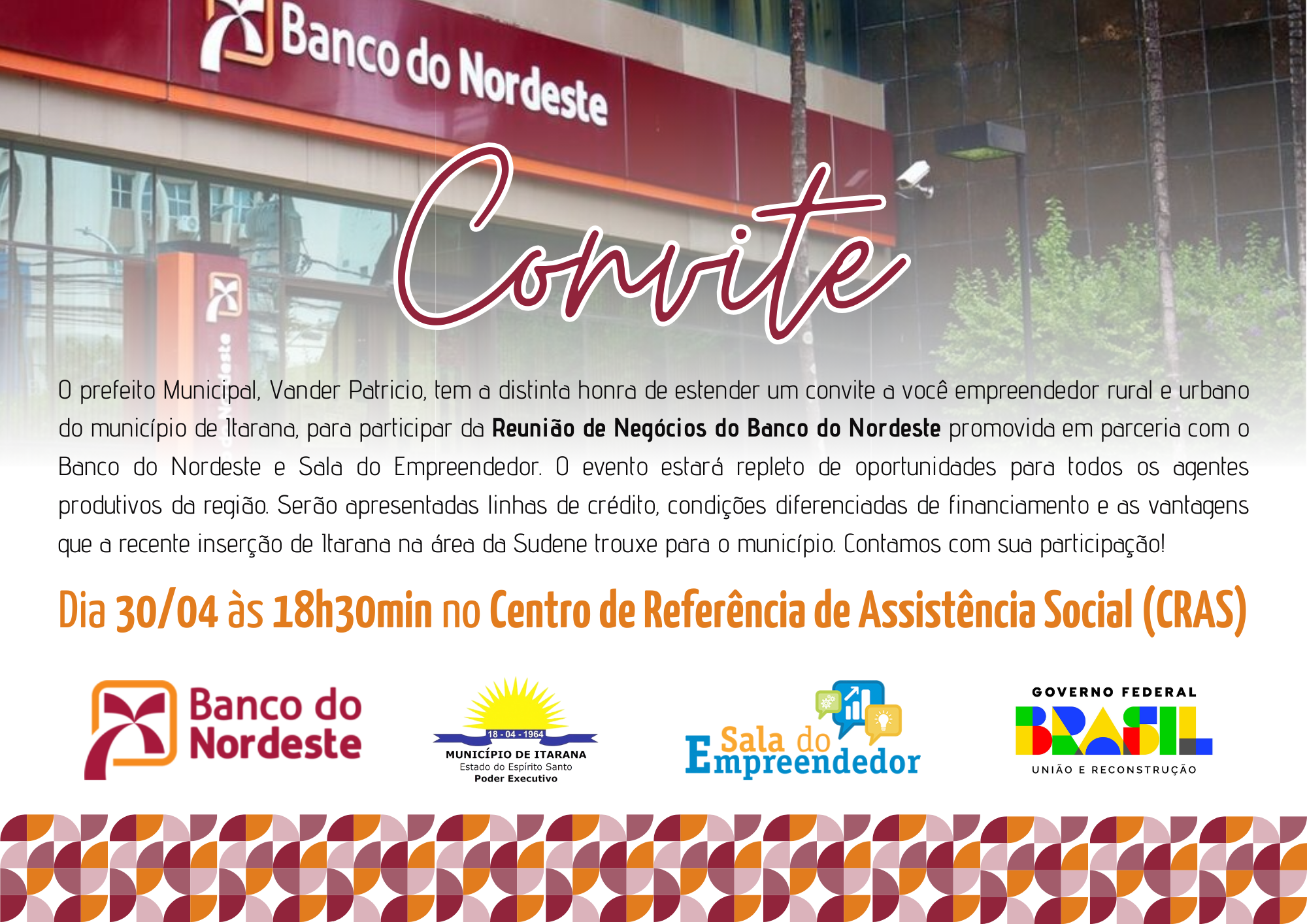 Convite: Reunião de Negócios do Banco do Nordeste