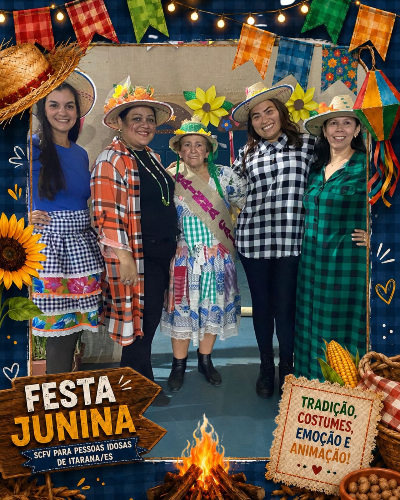 Tradições, costumes, emoção e animação marcaram a noite de 25  de junho de 2026 no SCFV para Pessoas Idosas de Itarana/ES.