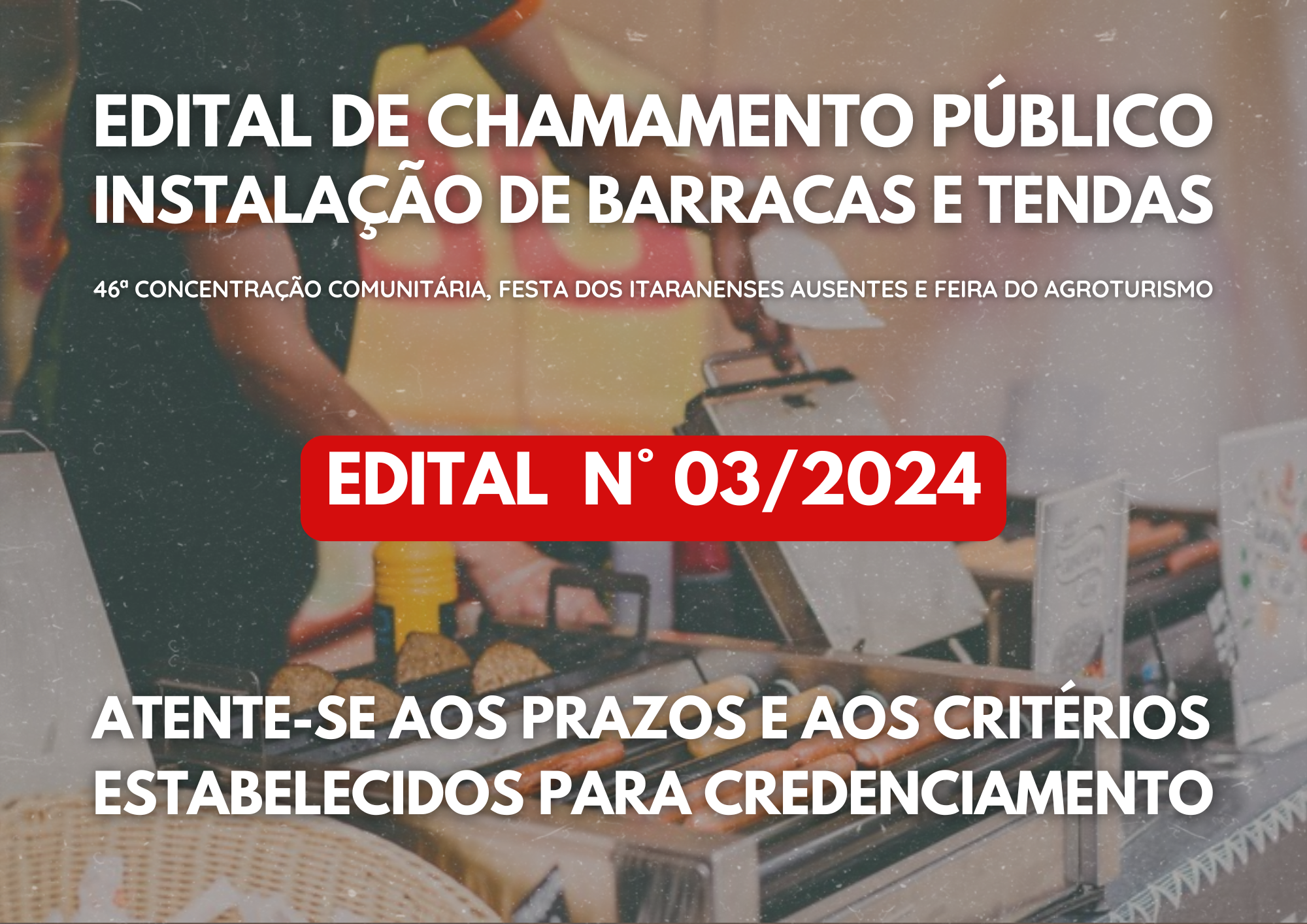 Prefeitura Municipal de Itarana abre chamamento público para instalação de barracas e tendas na Feira Municipal 2024