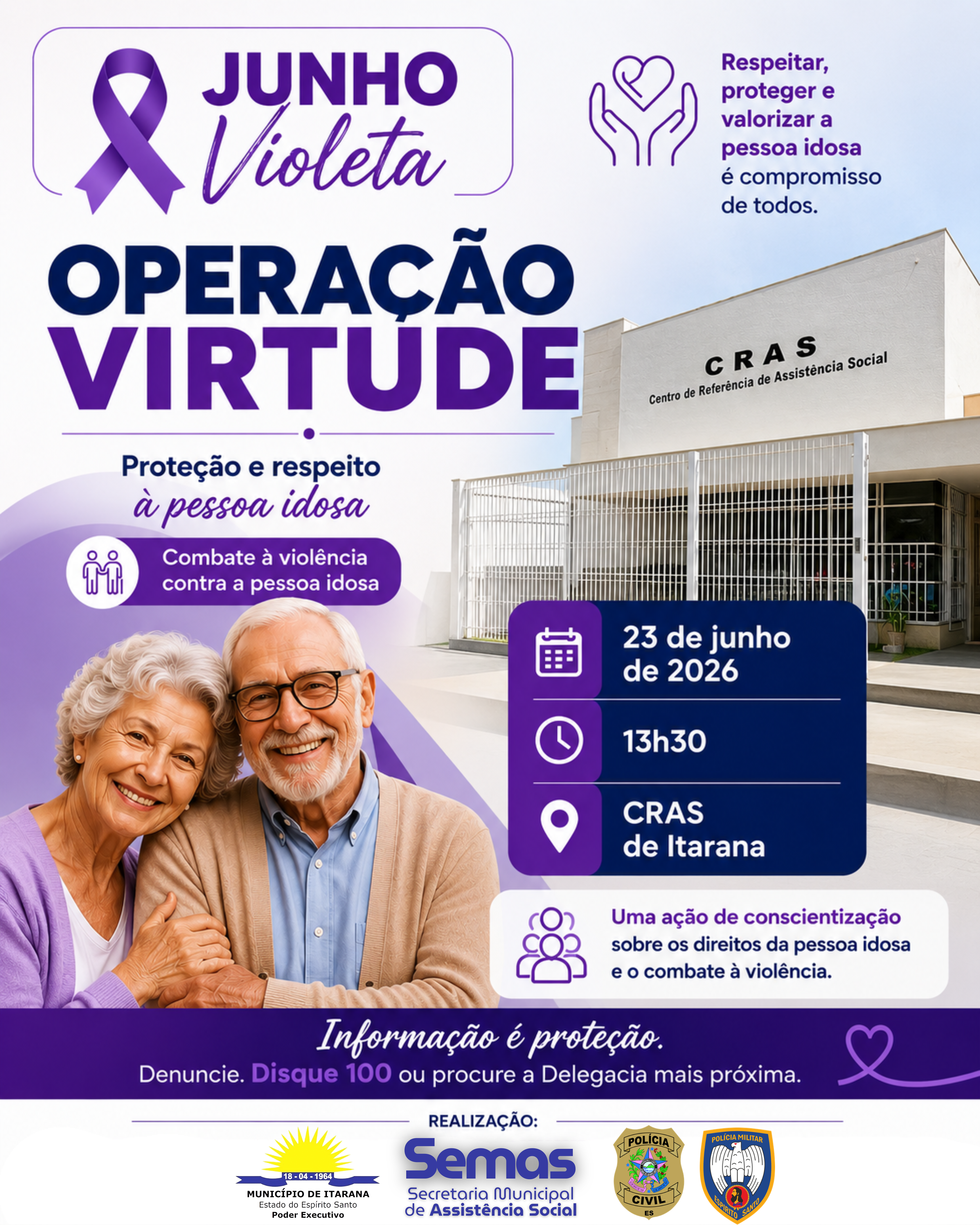 Operação Virtude promove conscientização e proteção à pessoa idosa em Itarana