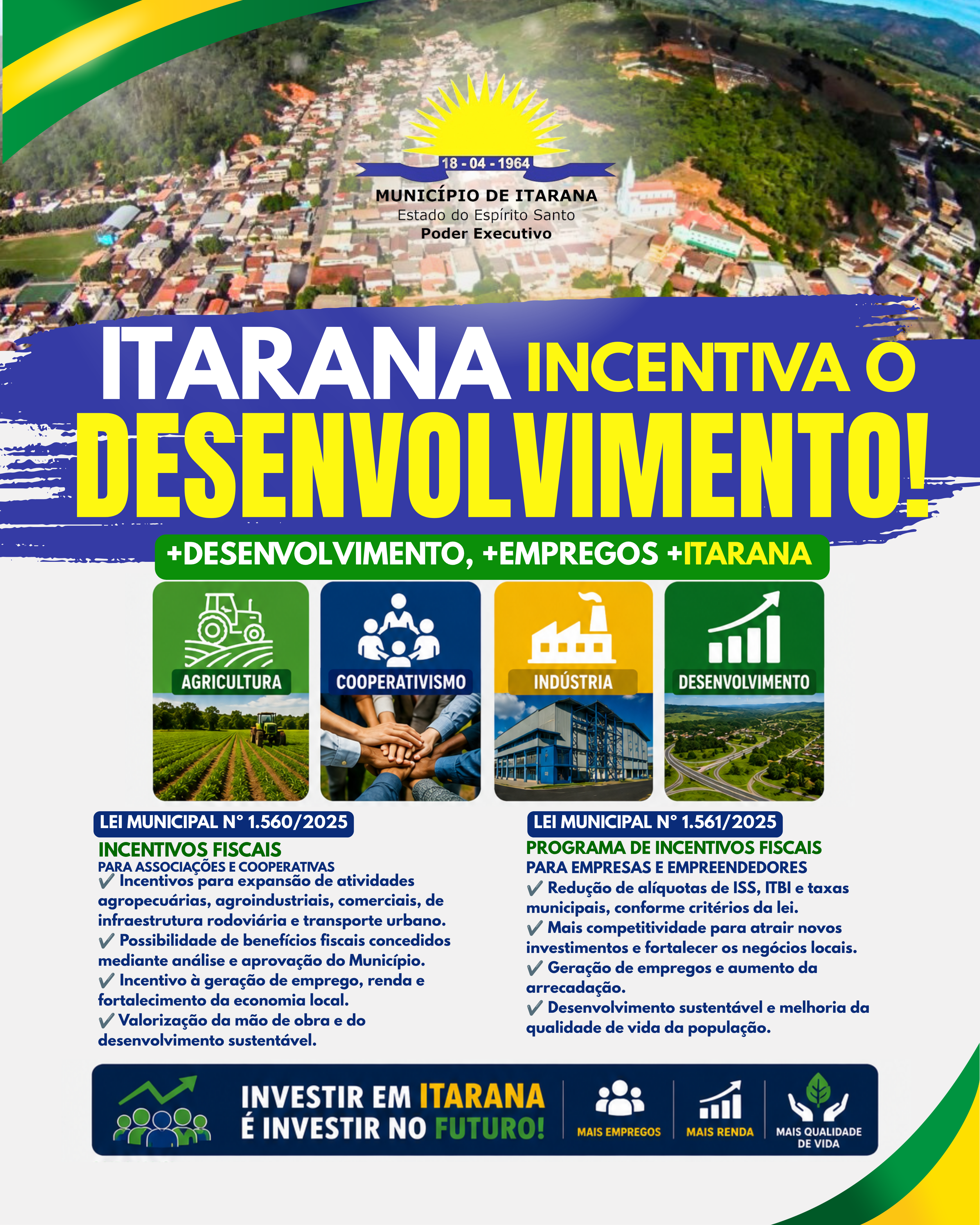 Itarana amplia incentivos para atrair investimentos, gerar empregos e fortalecer a economia local